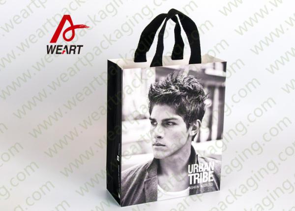 Glued Special Handle Printed Paper Carrier Bags , Custom Recycled Shopping Bags