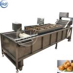 High Pressure Brush Potato Washing Machine , Fruit And Vegetable Cleaner Machine