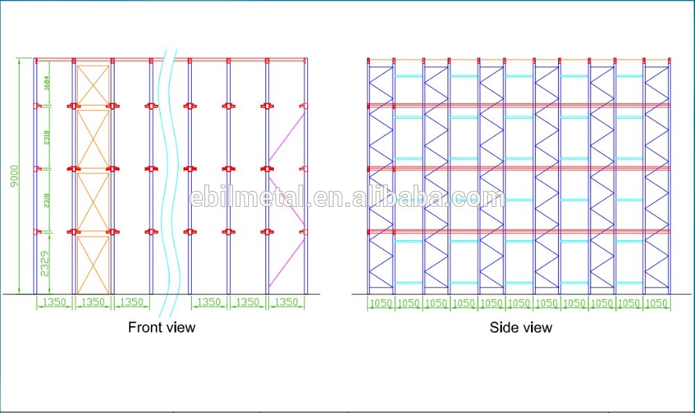 convenient disassembly stacking frame racks for warehouse storage