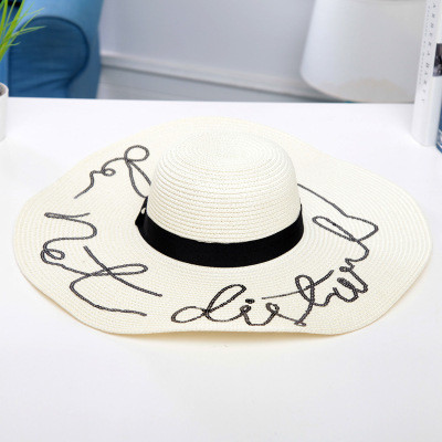 AK17540 fashion Wide brim sunny beach paper straw hats for womens in stock , promotion cheap hats .
