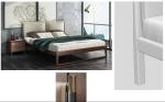 2017 New Walnut Wood Bedroom Furniture Nordic design King size bed