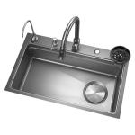 2024 Popular Large Single Slot Multifunction Stainless Steel Waterfall Kitchen