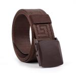 Unisex Plastic Buckle Cotton Canvas Belt 115cm Metal Allergy Protection