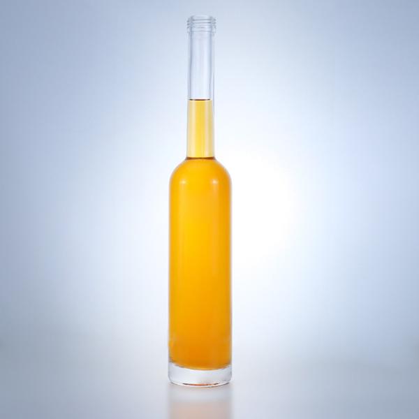 Clear Flint Glass Collar 500ml Long-neck Bottle for Gin Rum Champagne Brandy