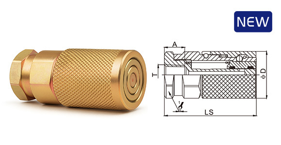 CB-SP-6FN-PTR female hydraulic quick coupling with anti-blowout sleeve lock