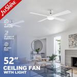 Dc Motor 6 Speeds Remote Control White Ceiling Fan With 4 MDF Blades