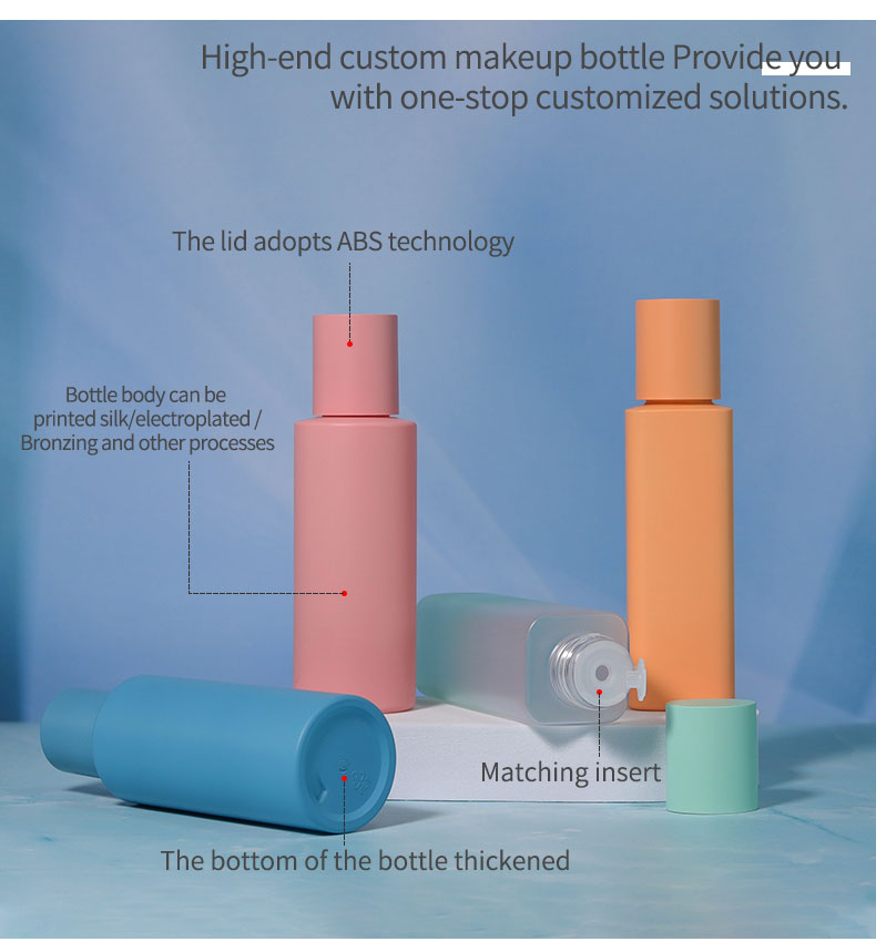 Cosmetic Frosted PET Bottle Empty Plastic Bottles 100ml With Plastic Screw Cap