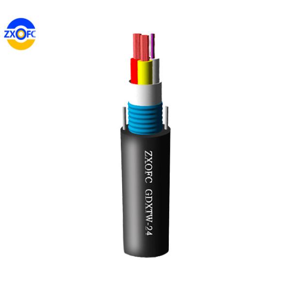 Composite 8 Core Hybrid Fiber Optic Cable Copper Electric Wire G652D Steel Tape