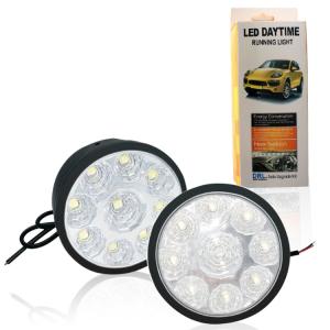 China 12V 5050 Driving Car Fog Lamp Led Bulb Round Led Daytime Running Light factory