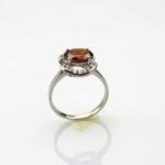 925 Silver 7mmx9mm Oval Purple Cubic Zircon Gemstone Ring (F30)