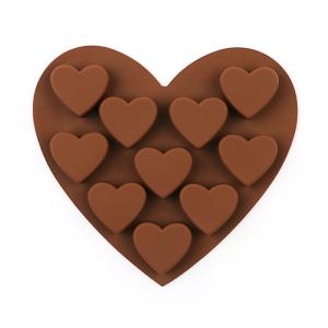 China 10 Cavities 3D Heart Chocolate Bomb Silicone Molds factory