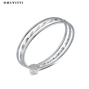 China Circle 5.8cm 23g Silver Crystal Bracelet Rhodium Boho Crystal Bangle Bracelet SGS factory