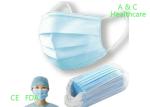 3 Ply Non Woven Disposable Earloop Face Mask Fluid Resistant 8 Gsm - 260 Gsm