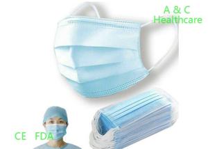 China 3 Ply Non Woven Disposable Earloop Face Mask Fluid Resistant 8 Gsm - 260 Gsm factory