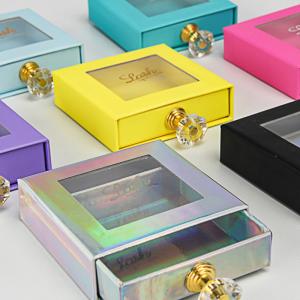 China Empty Custom Eyelash Packaging Box Luxury Private Label Lamination Finished factory