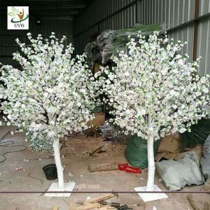 China UVG white and pink small fake peach blossom centerpieces table trees for wedding hall decoration CHR169 factory