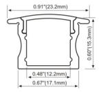 Linear lighting Aluminum profile for furniture 17x15mm mini size