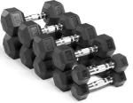 Commercial Weight Lifting Dumbbell Set Man Fitness Black Rubber Hex Dumbbell