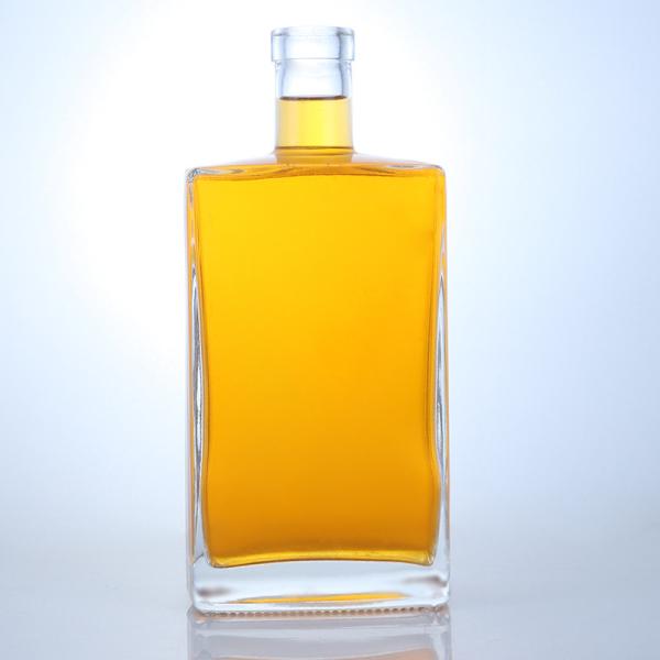 750ml Glass Bottle for Gin Rum Brandy Custom Shape and Cork Stopper Base