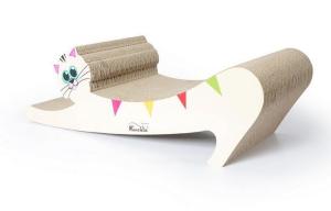 China Various Size Corner Cat Scratcher Multi Founction Lovely Wave Shape SGS Approved factory