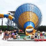 Small Fiberglass Water Slides for family interaction in kids water playground