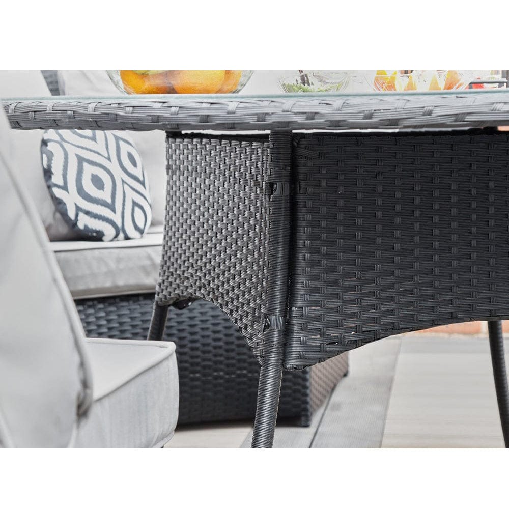 AJUNION 8 Seater Round Rattan Garden Furniture Dining Set with 10cm Cushion Thickness