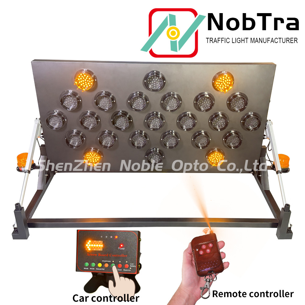 Road Maintenance Iron LED Arrow Board With Car Control Operation