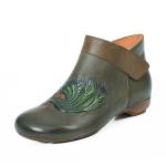 HZM035 Retro Embroidery Women'S Short Boots Autumn And Winter New Style Leather