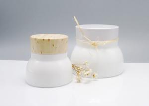China JG-CH, 50ml opal white glass cosmetic jars with lid, luxury milk glass cosmetic containers for face cream, facial mask factory