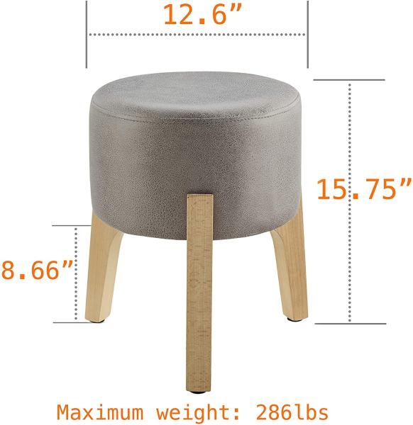Mid Century Modern Ottoman Stool Modern Vintage Low Short Upholstered Makeup