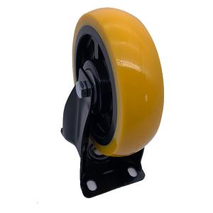 China 5 Inch Orange Polyurethane Rigid Plate Caster Wheels factory