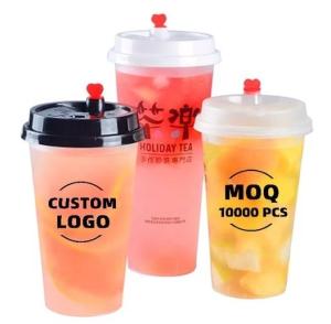 China Disposable Durable PP Plastic Cups Eco Friendly Plastic Bubble Tea Cups For Takeaway factory