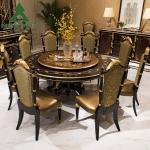 Deluxe Dining Room Set Classical Antique Wooden Round Dining Table With