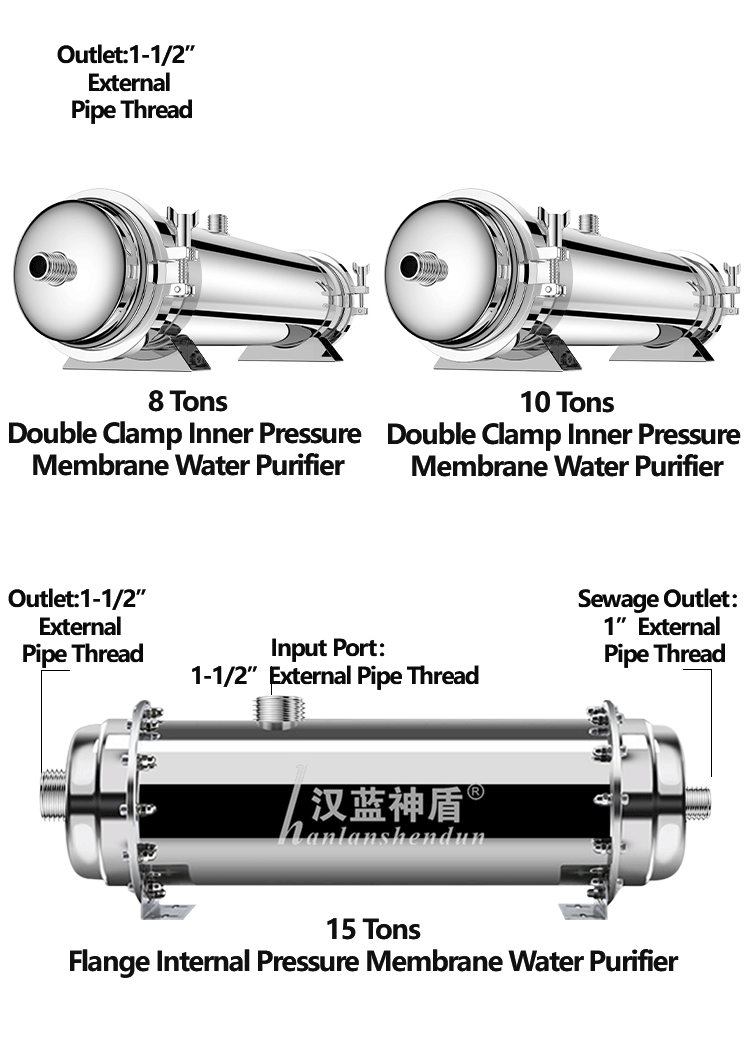 SS304 Ultrafiltration Water Filter 0.01 Microns for Families Shops Swimming Pools