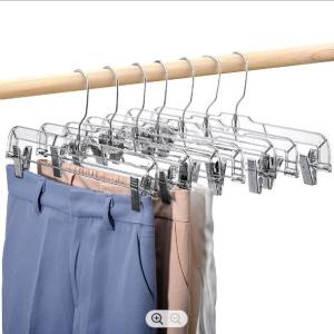 China 1cm Thick Plastic Hangers , Clips White Plastic Pant Hangers factory