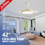 42 Inches Decorative Ceiling Fan with Remote 3000K/4500K/6000K Color Temperature