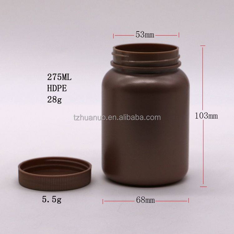 Medicine Storage Box for Solid Tablet Capsule Supplement Holder in 275mL PE Round Shape