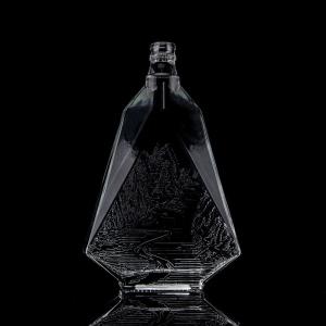 China Thick Bottom Clear Flint Glass Bottle for Gin Whisky Rum Tequila and Brandy 2022 Design factory