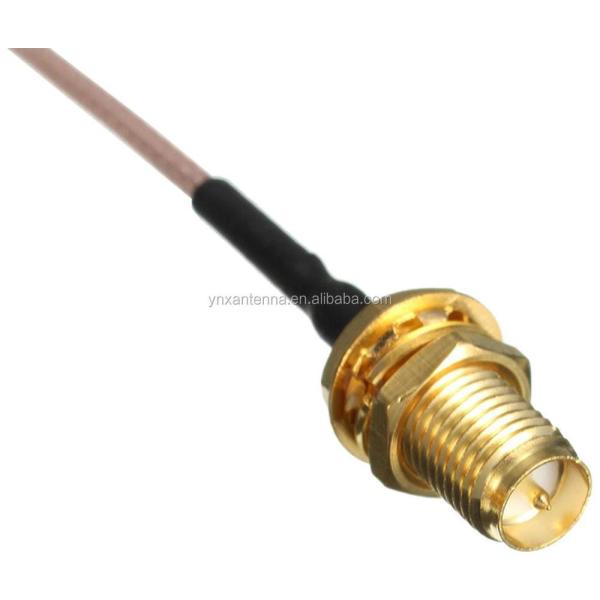 U.FL to SMA-female Bulkhead RG316 Coax Cable Assembly with Max Input Power of 50