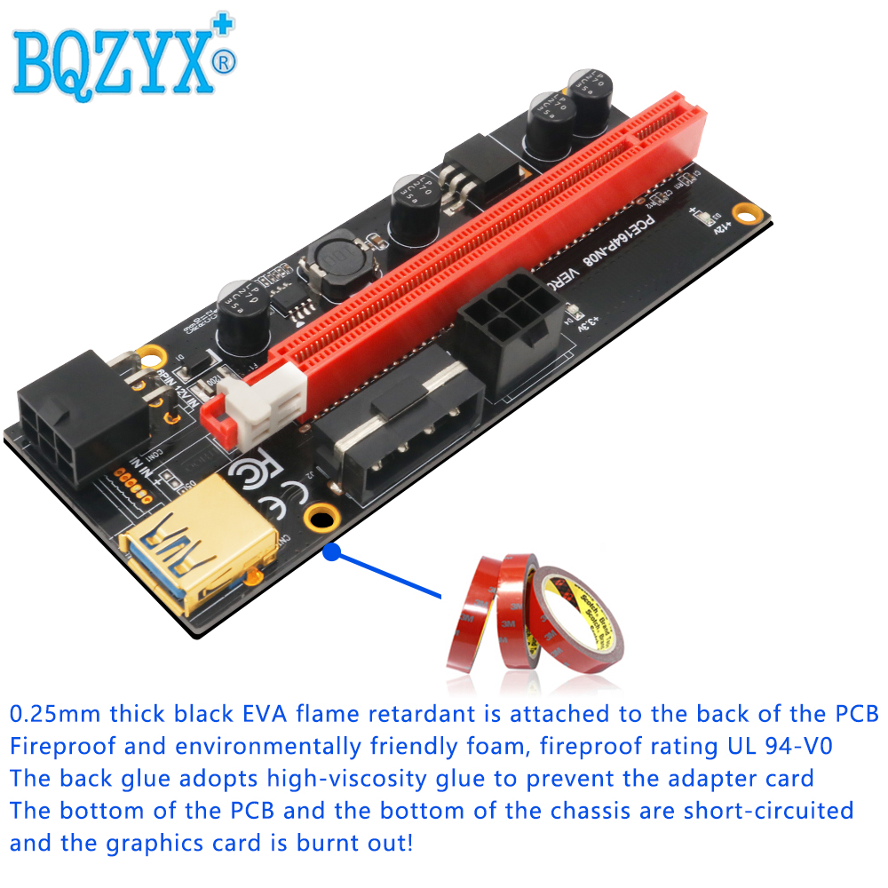 PCI-E Riser Extender Card 1X 4X 8X 16X Interface 45x130mm