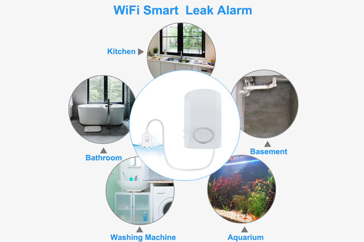 130db Water Leak Alarm Detector , Floor Water Sensor For Flood And Leak Detection