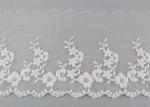 Ivory Cotton Lace Trim With Floral Lace Design Nylon Net For Bridal Dress Ribbon