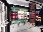 Stoving Varnish Cosmetic Display Shelves Makeup Display Wall Units