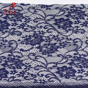 China Wholesale French Royal Blue Lace Fabric Textiles Product Voile For Garment factory
