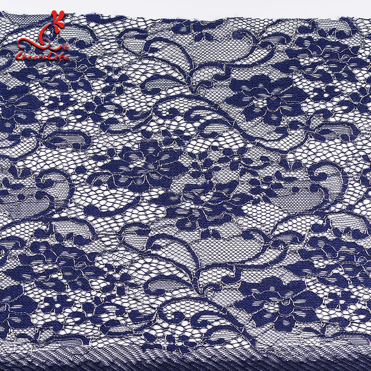 Wholesale French Royal Blue Lace Fabric Textiles Product Voile For Garment