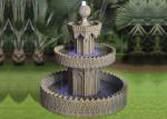34 Inch Courtyard Three Tiered Water Fountain