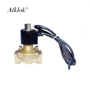 China 2A-15 1/2 inch Brass Normally Open Waterproof Solenoid Valve DC 24V factory