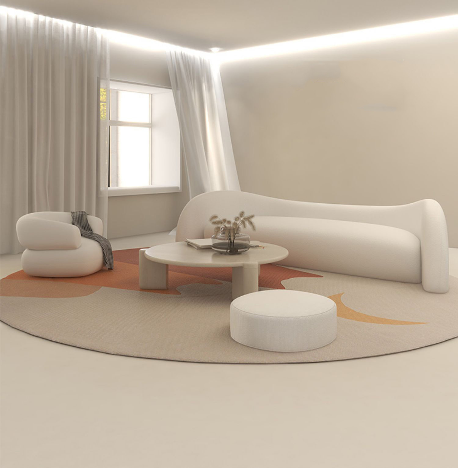 OEM Waiting Room Sectional Modern Fabric Sofa Set Arch Shape