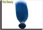 Double Stitch Weft Hair Extensions Human Hair Dark Blue Color AAAA Grade