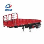 3 Axle 50 Tons Side Drop Flatbed Semi Trailer Bulk Cargo Truck Steel for Long